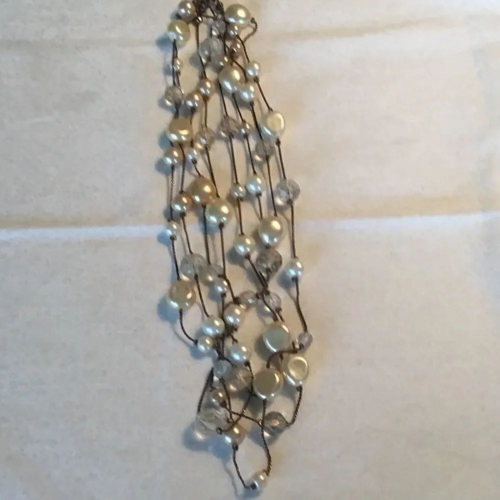 $8 ea or 3/$15 Faux Pearl & Crystal Long Necklace
